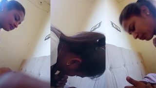 Beautiful girl quickly blowing to cousin
