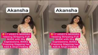 Desi NRI Girl Viral Teasing Stripping – Full Nude with Boobs Pressing – Slapping her Ass & Anal Fucking Mms Video