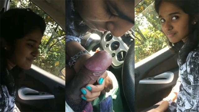 Tamil Dusky Babe Giving Blowjob – Fucked by Boyfriend In Car